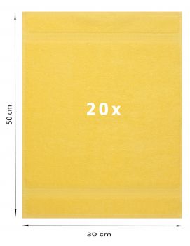 Betz 20 toallas de tocador PREMIUM 100% algodón 30x50 cm color amarillo