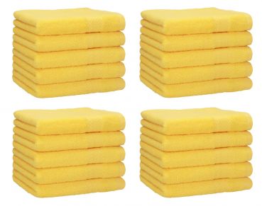 Betz Lot de 20 serviettes d'invités PREMIUM taille 30x50 cm 100% coton couleur jaune