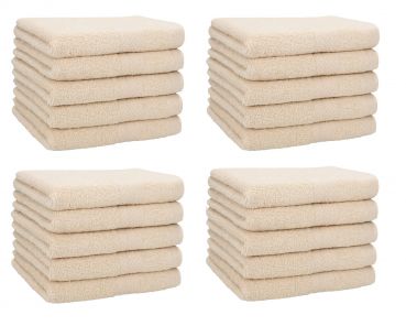 Betz Lot de 20 serviettes d'invités PREMIUM taille 30x50 cm 100% coton couleur sable