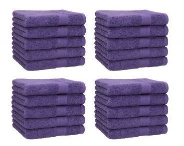 Betz Lot de 20 serviettes d'invités PREMIUM taille 30x50 cm 100% coton couleur violet