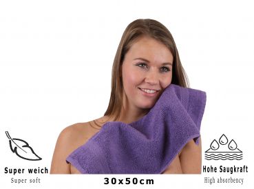 Betz 20 Piece Guest Towels PREMIUM 100% Cotton 30x50 cm colour purple