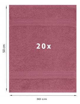 Betz 20 Piece Guest Towels PREMIUM 100% Cotton 30x50 cm colour wildberry