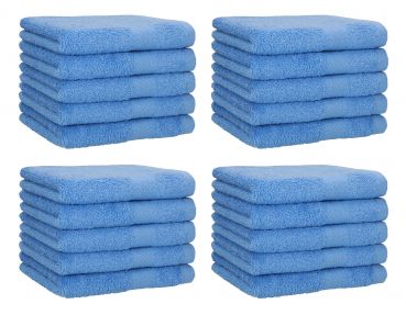 Betz Lot de 20 serviettes d'invités PREMIUM taille 30x50 cm 100% coton couleur bleu clair