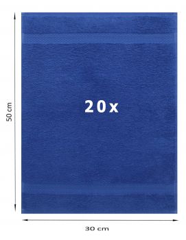 Betz 20 Piece Guest Towels PREMIUM 100% Cotton 30x50 cm colour royal blue