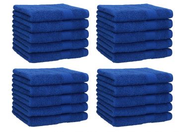 Betz Lot de 20 serviettes d'invités PREMIUM taille 30x50 cm 100% coton couleur bleu royal