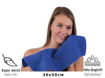 Betz 20 Piece Guest Towels PREMIUM 100% Cotton 30x50 cm colour royal blue