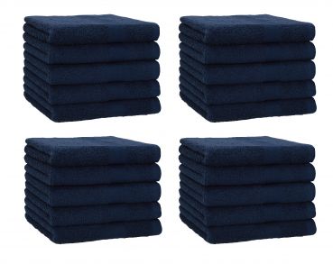 Betz 20 toallas de tocador PREMIUM 100% algodón 30x50 cm color azul oscuro