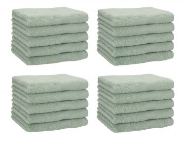 Betz Lot de 20 serviettes d'invités PREMIUM taille 30x50 cm 100% coton couleur vert foin