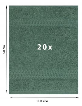 Betz 20 Piece Guest Towels PREMIUM 100% Cotton 30x50 cm colour fir green