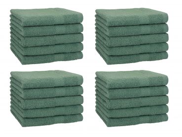 Betz Lot de 20 serviettes d'invités PREMIUM taille 30x50 cm 100% coton couleur vert sapin