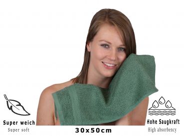 Betz 20 Piece Guest Towels PREMIUM 100% Cotton 30x50 cm colour fir green