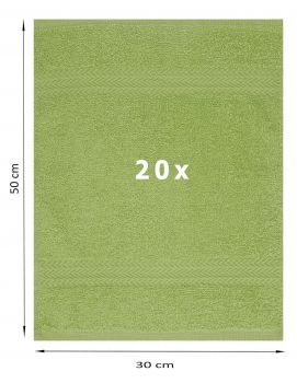 Betz 20 Piece Guest Towels PREMIUM 100% Cotton 30x50 cm colour avocado green