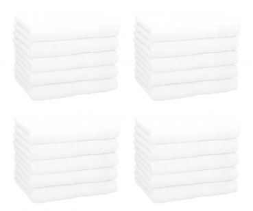 Betz Lot de 20 serviettes d'invités PREMIUM taille 30x50 cm 100% coton couleur blanc