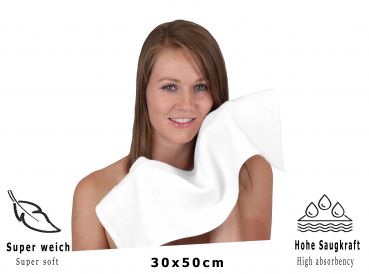 Betz 20 toallas de tocador PREMIUM 100% algodón 30x50 cm color blanco