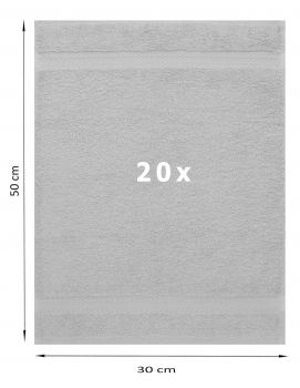 Betz 20 Piece Guest Towels PREMIUM 100% Cotton 30x50 cm colour silver grey