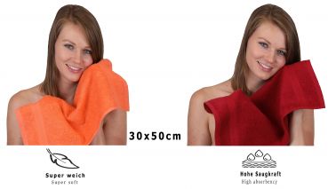 Betz 10 Piece Towel Set PREMIUM 100% Cotton 10 Guest Towels 30x50 cm colour blood orange and ruby