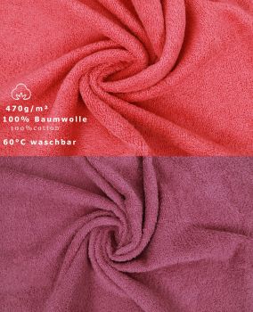 Betz 10 Piece Towel Set PREMIUM 100% Cotton 10 Guest Towels 30x50 cm colour raspberry and wild-berry