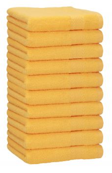 Betz 10 toallas de lavabo PREMIUM 100% algodón tamaño 50x100 cm color amarillo miel