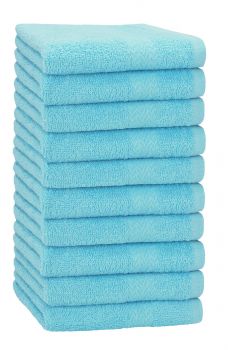 Betz Paquete de 10 toallas de lavabo PREMIUM 100% algodón tamaño 50x100 cm color turquesa