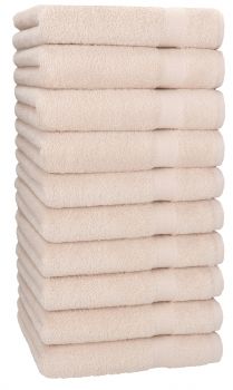 Betz Paquete de 10 toallas de lavabo PREMIUM 100% algodón tamaño 50x100 cm color beige arena