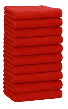 Betz Paquete de 10 toallas de lavabo PREMIUM 100% algodón tamaño 50x100 cm color rojo