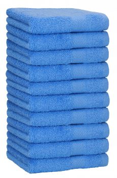 Betz Paquete de 10 toallas de lavabo PREMIUM 100% algodón tamaño 50x100 cm color azul claro
