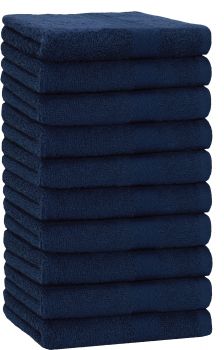 Betz 10 pièces de serviettes PREMIUM 100% coton taille 50x100 cm couleur bleu foncé