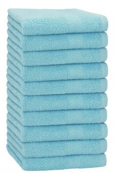 Betz Paquete de 10 toallas de lavabo PREMIUM 100% algodón tamaño 50x100 cm color azul océano