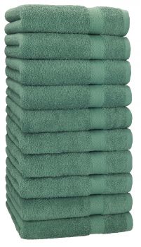 Betz Paquete de 10 toallas de lavabo PREMIUM 100% algodón tamaño 50x100 cm color verde abeto