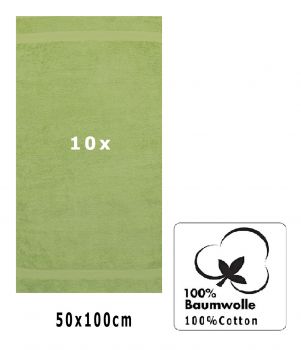 Betz 10 Hand Towels PREMIUM 100% cotton size 50x100 cm colour avocado green
