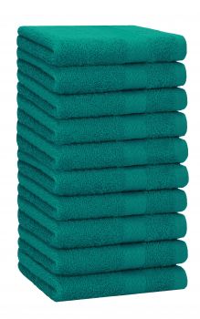 Betz Paquete de 10 toallas de lavabo PREMIUM 100% algodón tamaño 50x100 cm color verde esmeralda