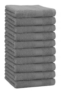Betz 10 pièces de serviettes PREMIUM 100% coton taille 50x100 cm couleur anthracite