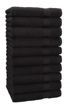 Betz 10 pièces de serviettes PREMIUM 100% coton taille 50x100 cm couleur noir