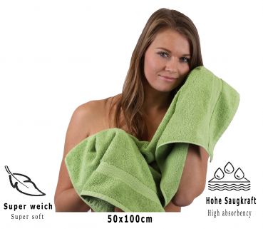 Betz Paquete de 10 toallas de lavabo PREMIUM 100% algodón tamaño 50x100 cm color verde manzana