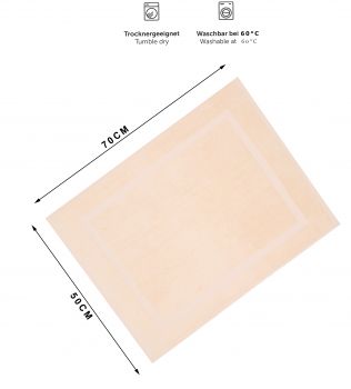 Betz Alfombrilla de baño Premium 50x70cm 100% algodón  Calidad 650 g/m² color beige