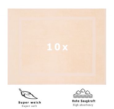 Betz Set di 10 scendibagni tappeto da bagno PREMIUM 100% cotone qualità 650 g/m² 50x70 cm colore beige