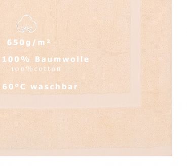 Betz Lot de 10 tapis de bain tapis de douche PREMIUM 100% coton taille 50 x 70 cm qualité 650g/m couleur beige