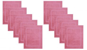 Betz Lot de 10 tapis de bain tapis de douche PREMIUM 100% coton taille 50 x 70 cm qualité 650g/m² couleur vieux rose