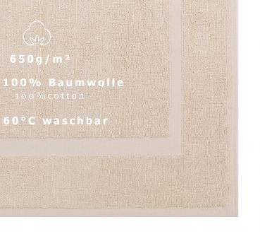 Betz Set di 10 scendibagni tappeto da bagno PREMIUM 100% cotone qualità 650 g/m² 50x70 cm colore sabbia