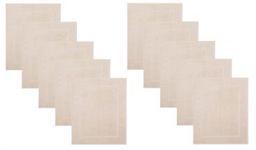 Betz lot de 10 tapis de bain Premium de taille 50x70 cm 100% coton couleur sable