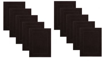 Betz 10 Stück Badvorleger Badematte PREMIUM 100% Baumwolle Größe 50x70 cm Qualität 650g/m² Farbe dunkelbraun