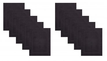 Betz lot de 10 tapis de bain Premium de taille 50x70 cm 100% coton couleur graphite
