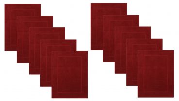 Betz 10 alfombras de baño PREMIUM 50x70 cm 100% algodón calidad 650 g/m² color rojo rubi