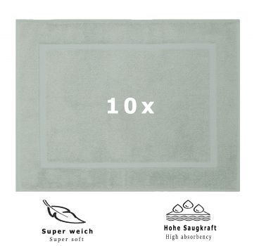 Betz 10 Stück Badvorleger Badematte PREMIUM 100% Baumwolle Größe 50x70 cm Qualität 650g/m² Farbe heugrün