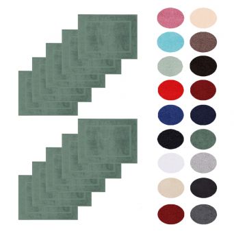 Betz lot de 10 tapis de bain Premium de taille 50x70 cm 100% coton couleur vert sapin