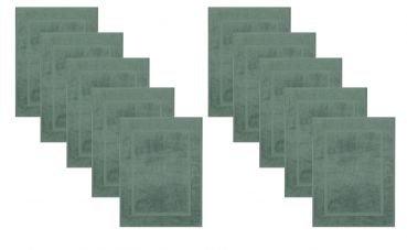 Betz lot de 10 tapis de bain Premium de taille 50x70 cm 100% coton couleur vert sapin