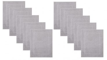 Betz Set di 10 scendibagni tappeto da bagno PREMIUM 100% cotone qualità 650 g/m² 50x70 cm colore grigio argento