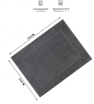 Betz Set di 10 scendibagni tappeto da bagno PREMIUM 100% cotone qualità 650 g/m² 50x70 cm colore antracite
