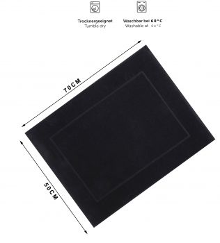 Betz 10 Bath Mats PREMIUM size W50 x L70 cm 100% Cotton Quality 650 g/m² colour black