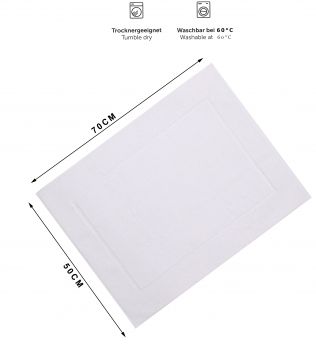 Alfombra de baño "PREMIUM",color: blanco, dimensión: 50x70 cm, calidad: 650g/m²